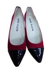 Anne Klein Shoes Black & Red Leather Upper Flex Shoes Boxed Used Size 8.5 