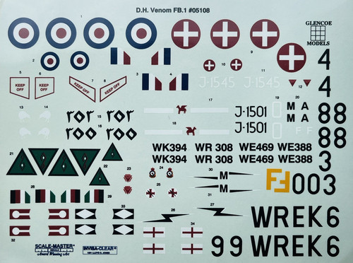 Decals havilland venom - decals,