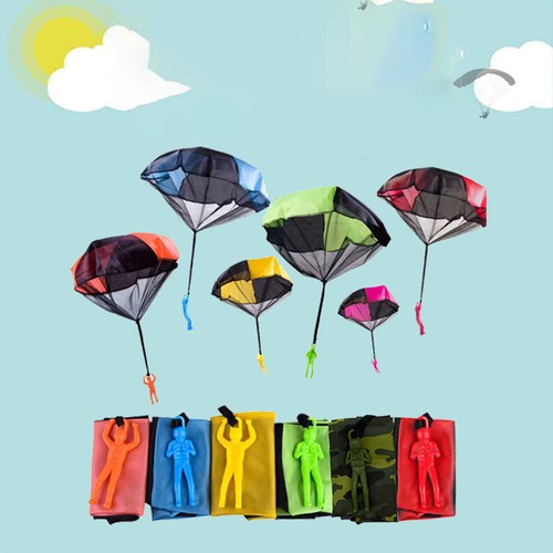 Kids throwing parachute toy - parachute,