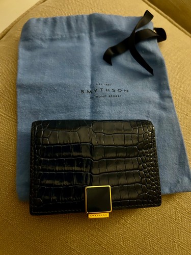 Smythson dark grey croc - smythson,