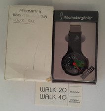 Vintage K&R Unisex Walk 20 Pedometer Black Metal Clip On West Germany A58 B842