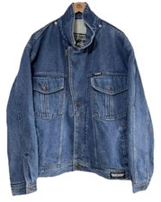 VTG TOP GUN Mens Sherpa Lined Heavy Denim Bomber Trucker Jacket Size XL-2XL