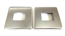 Chrome plated light switch covers stick on pads 2 pack 2 x double covers