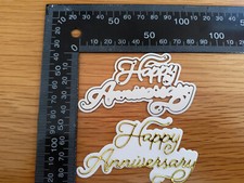 3 pc Happy Anniversary die sentiment die metal cutting die cutter UK fast post