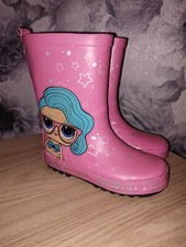 LOL Surprise Girls Wellies Wellington Boots Size 10 (EU28) Pink with sparkle