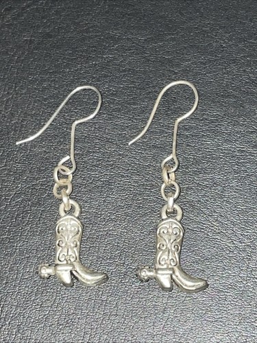 Silver tone cowboy boot - cowboy,