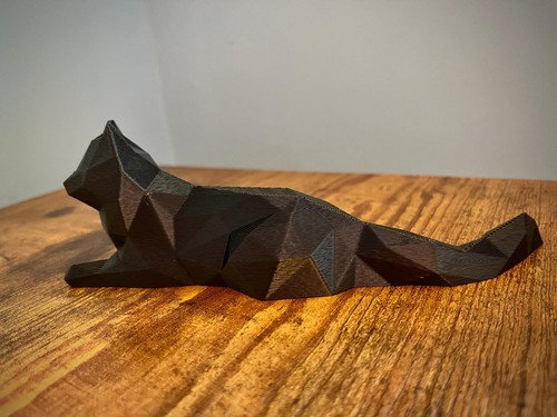 Printed low poly cat - printed,