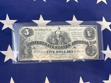 $5 Confederate Currency T-36