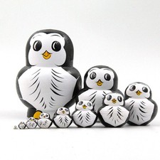 10pcs Handmade Wooden Penguin