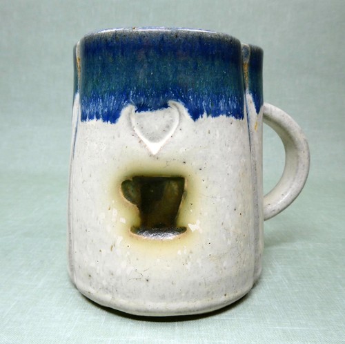 Studio pottery stoneware mug - stoneware,