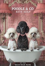 Poodles in Bath metal sign, Poodle sign, Poodle Plaque