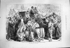 Old Antique Print 1877 Grand