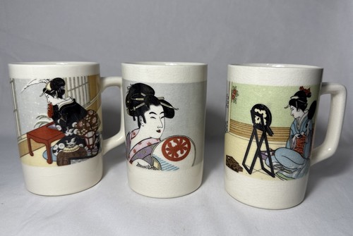 Geisha girl ceramic mugs - ceramic,