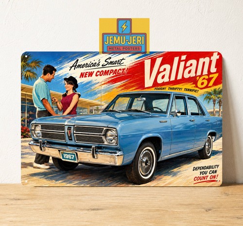 Valiant 1967 car metal poster - car,