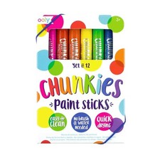 Ooly Chunkies Paint Sticks 12 Pack Mess Free Kids Activity Quick Drying Rainbow