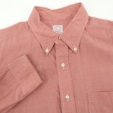 Brooks Brothers Makers Red Gingham Check Button Down Long Sleeve Shirt 16-4