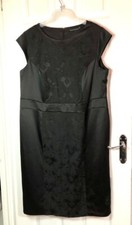 David Emanuel Plus Size Black Satin Style A Line Dress With Lace Detail 20 uk