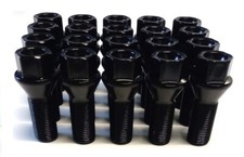 Fits BMW Alloy Wheel Bolts OE M14 X 1.25 27MM 60 Taper Black X20 For G and F