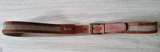 Lacoste Brown Leather & Beige Fabric Belt. 36 Inches.