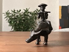 Solid Bronze Asian Farmer on