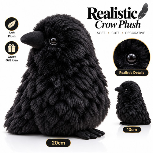 Realistic black crow - realistic, toy