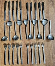 Vintage Viners Cutlery Bark Design By Gerald Benney x 30 Spoons Forks Etc
