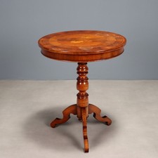 Antique Coffee Table Walnut Maple Inlays Italy XX Century Original