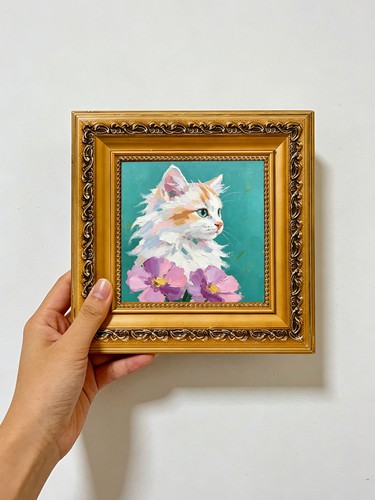 Fluffy kitten with pink - fluffy,