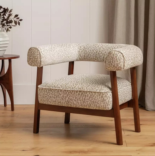 Elio fabric armchair leopard - fabric,