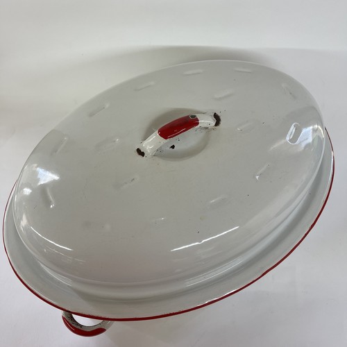 Vintage enamel oval roasting - vintage,