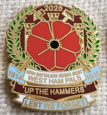 West Ham Pal's 2025 'Up The Hammers' Enamel Badge   (Reduced Postage Within UK)