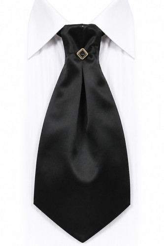 Black cravat with - tie, pin