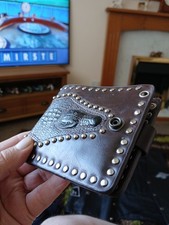HARLEY-DAVIDSON VINTAGE LEATHER WALLET WITH CROCODILE HEAD VGC