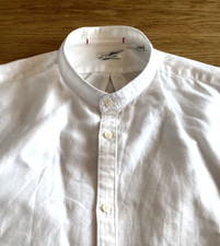 MENS LINEN MIX GRANDAD SHIRT BY INDUSTRIE.     17.5.   COLLAR.  SIZE XL