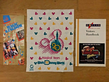 JOB LOT vintage 1992 Walt Disney World (20 years) & Dollar Map/Guidebook/Bag