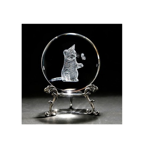 Crystal ball cat butterfly - k9,