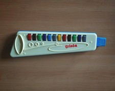 Vintage White Triola Musical Childrens Toy Wind Instrument East Germany - Faulty