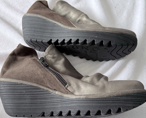 Fly london grey - grey/brown, leather