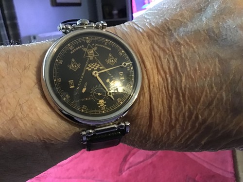 Wristwatch with masonic theme - wristwatch,