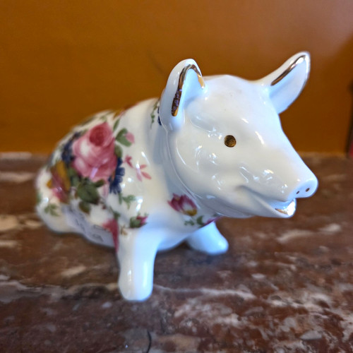 Vintage crown floral - floral, pig