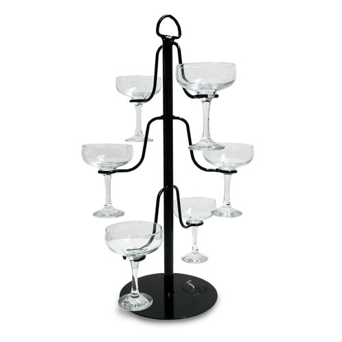 Black glass gin tree - 6x,
