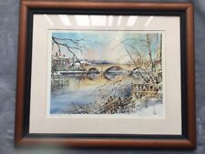 BEWDLEY BRIDGE WINTERS DAY FRAMED PRINT JOHN H INSTANCE SIGNED L/E No.06/250 