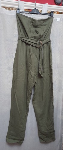 Strapless green linen mix - green,