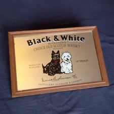 STUNNING VINTAGE 'BLACK & WHITE SCOTCH WHISKY', ADVERTISING MIRROR