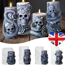 DIY Rose Skull Snake Scented Candle Mold Resin Casting Silicone Mould Halloween