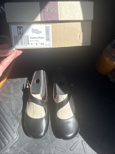 Clarks black leather felicia - leather,