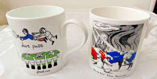 Rugby themed comical mugs - rugby,