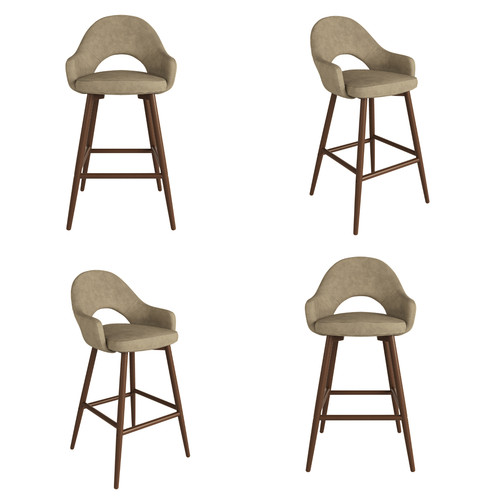 Set walnut and beige - beige, faux