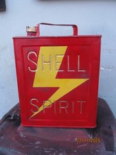 VINTAGE       SHELL   SPIRIT    ,  2 GALLON PETROL CAN, &  SHELL BRASS CAP
