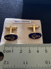 Masonic Oval Cufflinks Gold